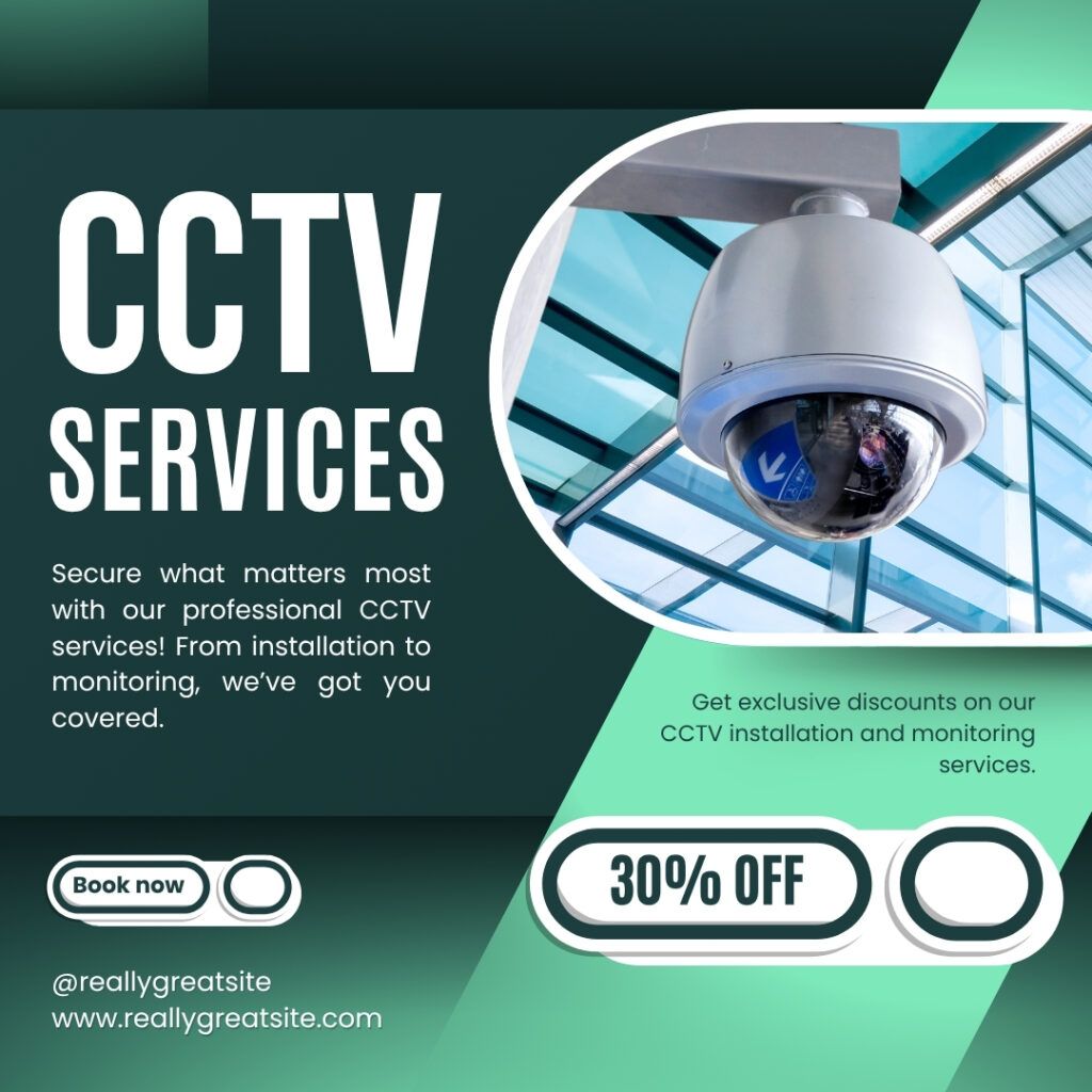 Green And White Modern CCTV Services Facebook post - Copy