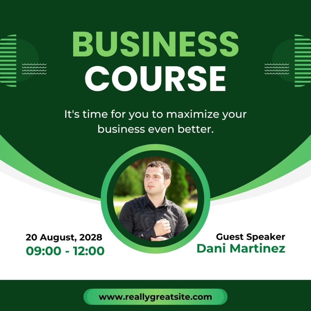 Green Modern Business Course Facebook Post